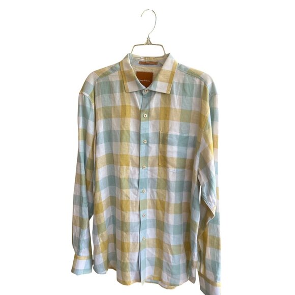 Tommy Bahama Other - Tommy Bahama Linen Long Sleeve Shirt Size XL Mens Plaid 93645